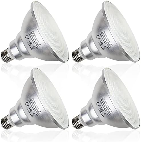 Unikcst PAR38 E27 LED Floodlight Bulbs | 18W Warm White 2000LM - 4 Pack