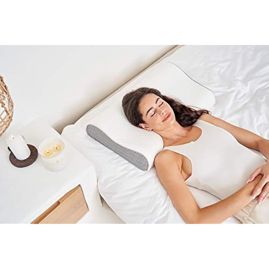 ComfyCozy Orthopedic Memory Foam Pillow & Silk Eye Mask - Large