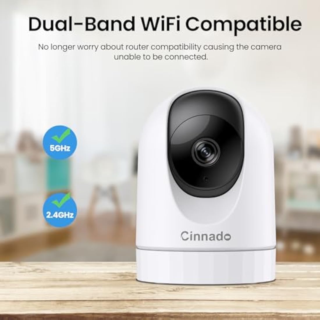 Cinnado 5MP Indoor Security Camera – 5G Dual-Band Baby Monitor