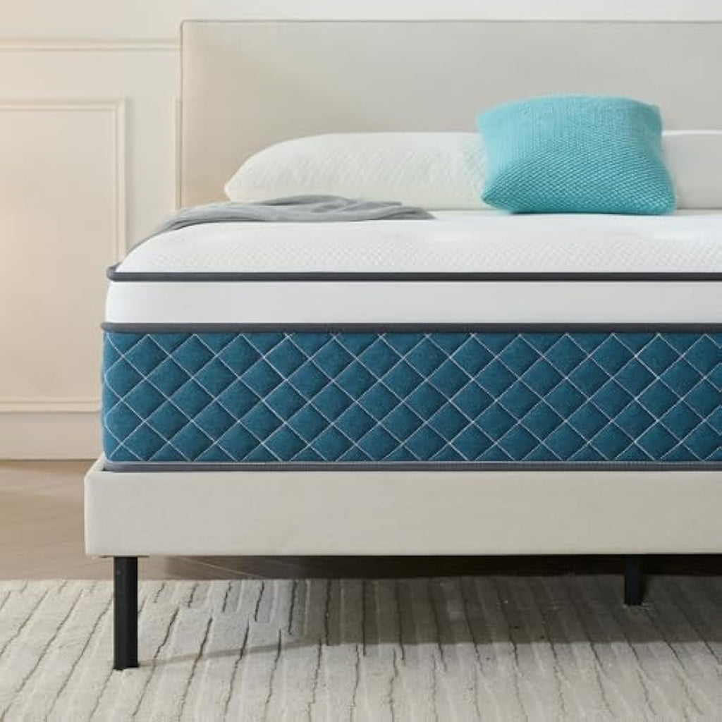 Hiimgo Double Pocket Sprung Mattress | Medium Firm Memory Foam Box