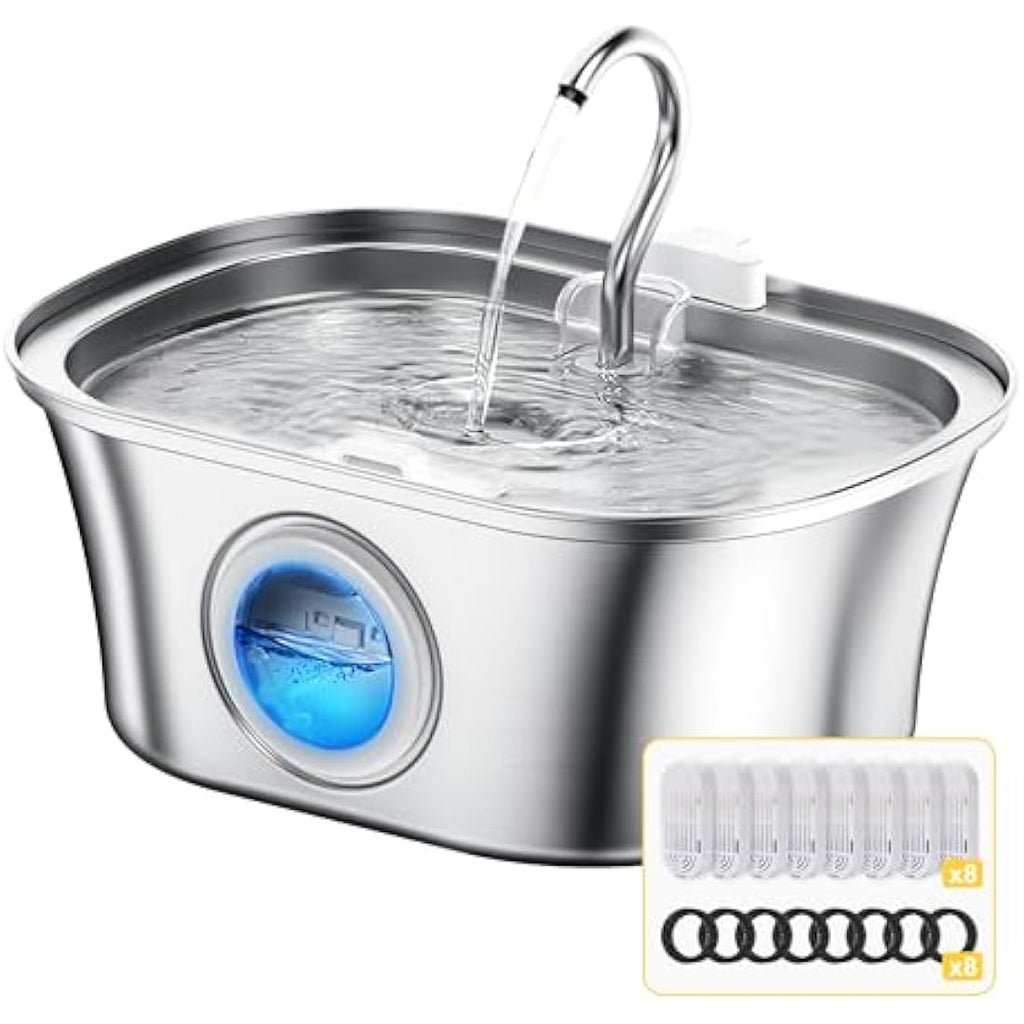 Jolof Store 3.2L Stainless Steel Cat Water Fountain – Ultra-Quiet Pet Bowl