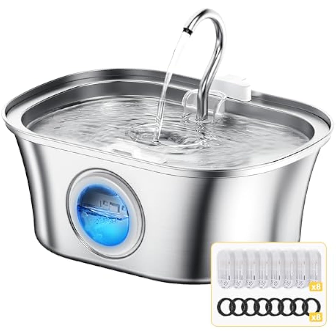Jolof Store 3.2L Stainless Steel Cat Water Fountain – Ultra-Quiet Pet Bowl