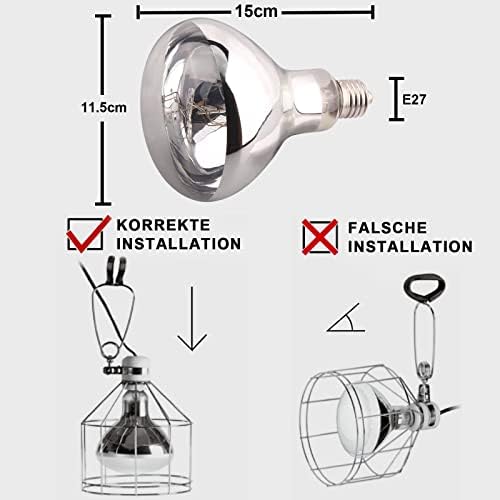 Dernord 80W Mercury Vapor Bulb | UVA UVB Reptile Basking Lamp for Tortoise
