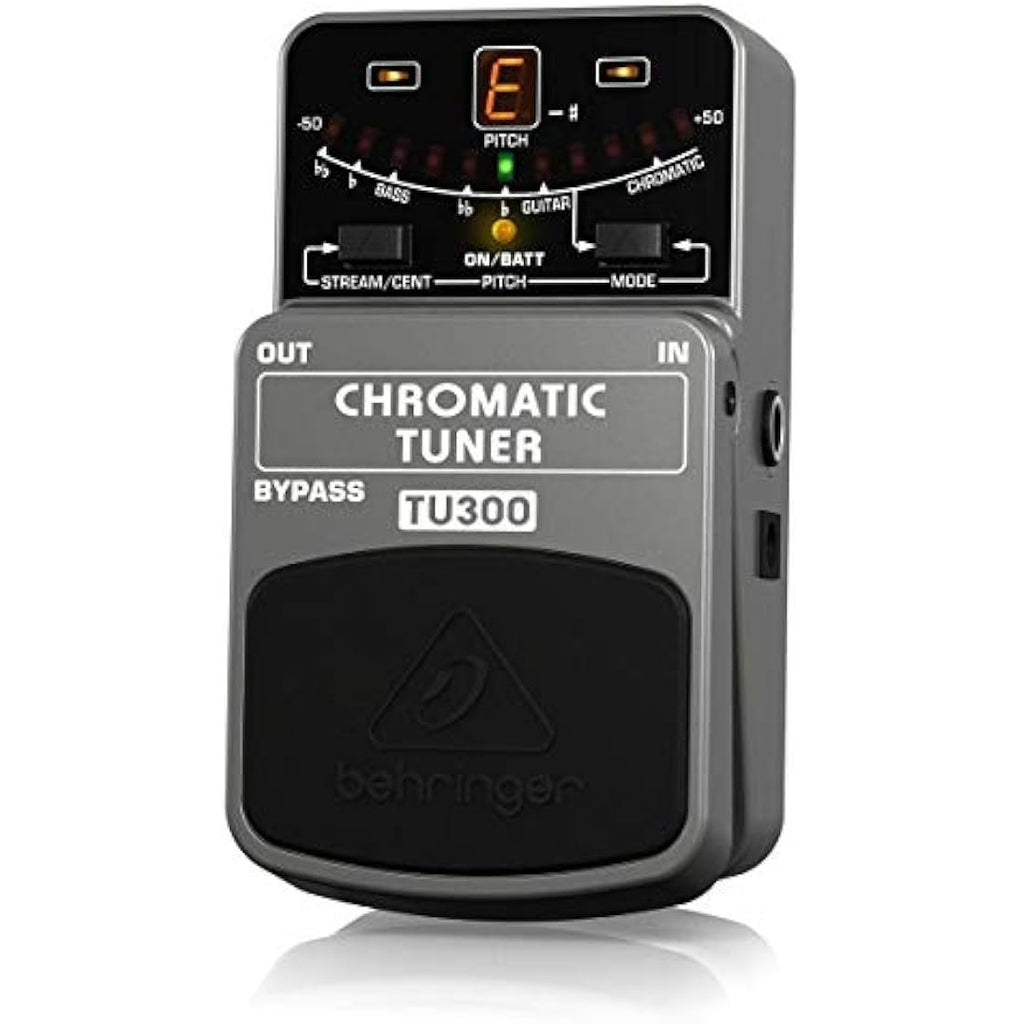 Behringer TU300 Chromatic Tuner Pedal for Guitar and Bass – LED Display