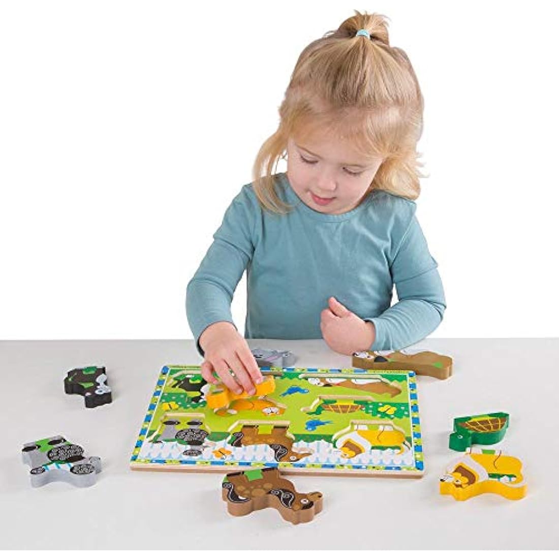 Melissa & Doug Pets Chunky Puzzle – 8-Piece Wooden Toddler Toy
