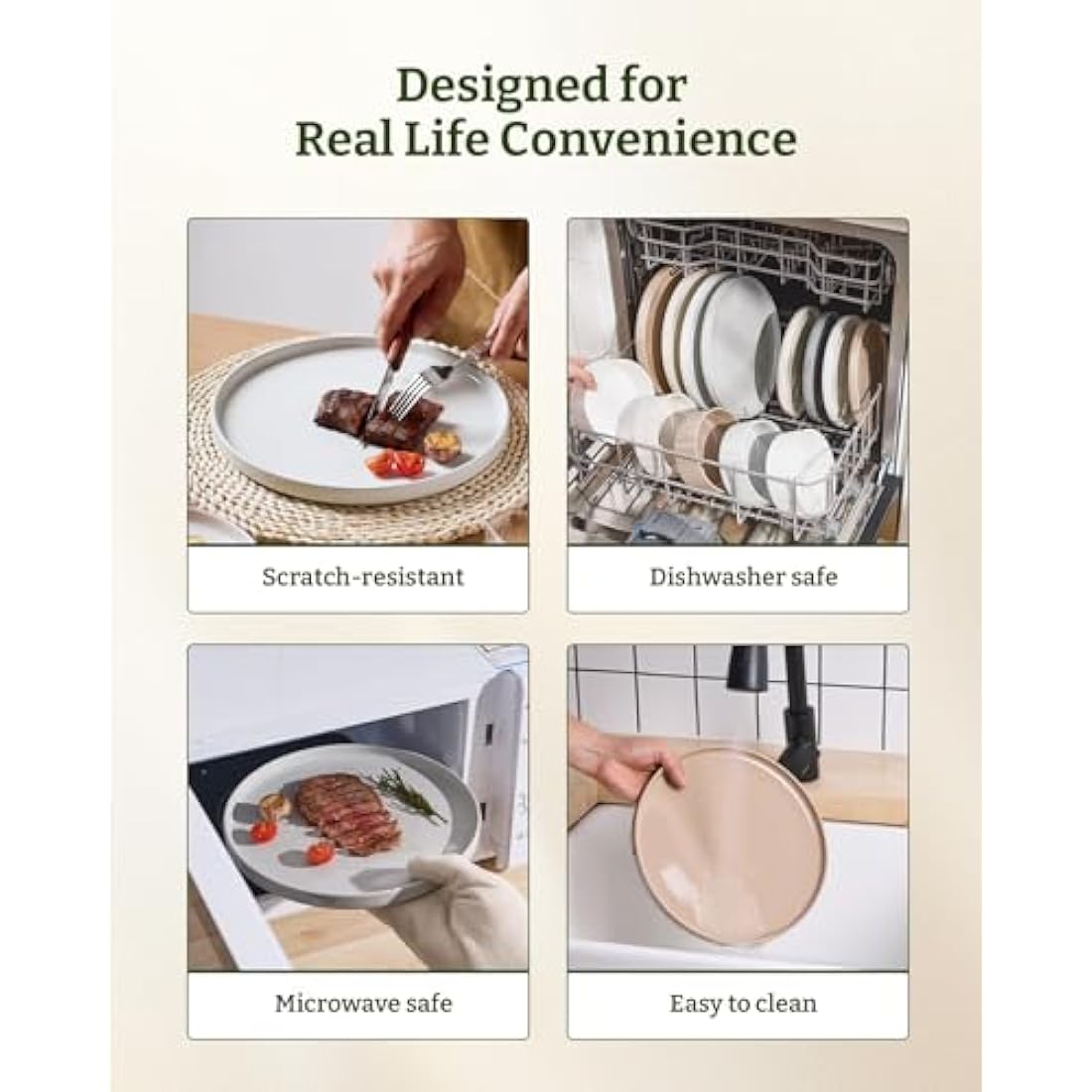 Richmount Nebula 12-Piece Speckled Stoneware Dinnerware Set for 4