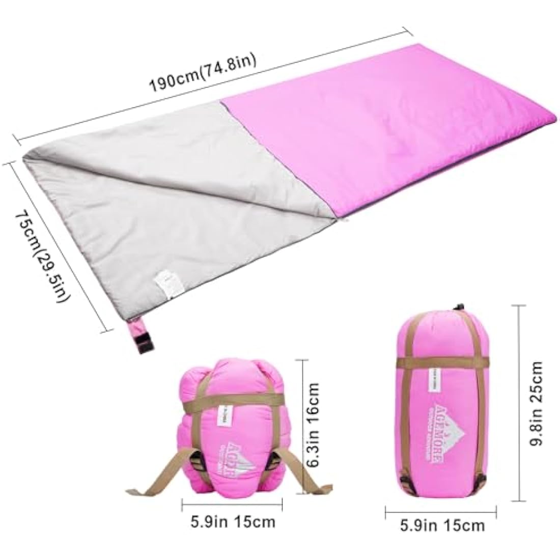 Agemore Lightweight Envelope Sleeping Bag – Ultra-Light Camping Gear