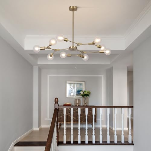 Jolof Store Modern Sputnik Chandelier – 9-Light Gold Mid Century Pendant