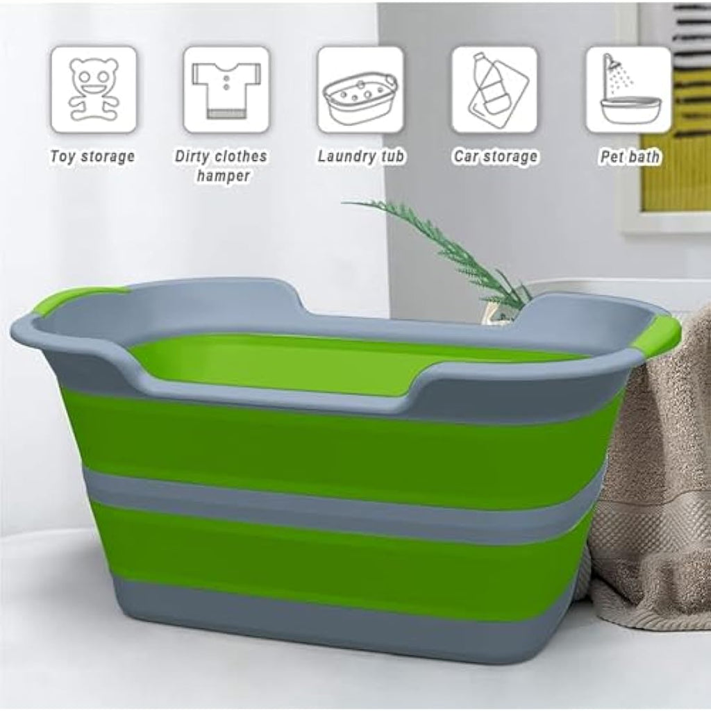 ddLUCK Collapsible Pet Bathtub – Portable Foldable Dog Wash Tub (Green)