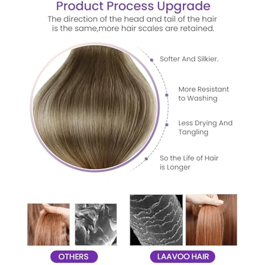 LaaVoo Tape in Hair Extensions | Remy Human Hair Balayage 14 Inch