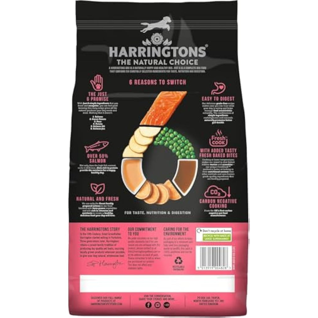 Harringtons Just 6 Grain Free Salmon Dog Food - 2kg (Pack of 4)