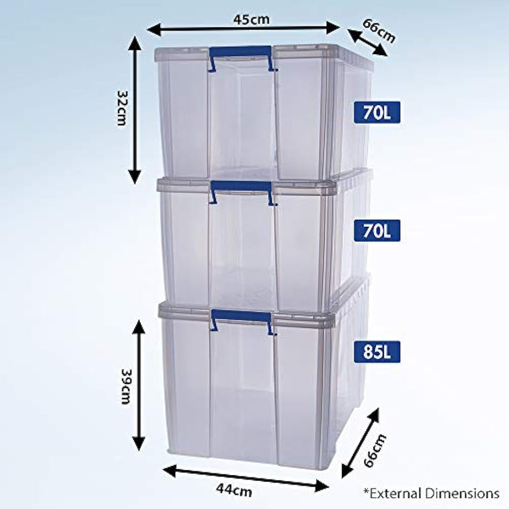 Bankers Box ProStore Stackable Plastic Storage Boxes, Clear - 3 Pack