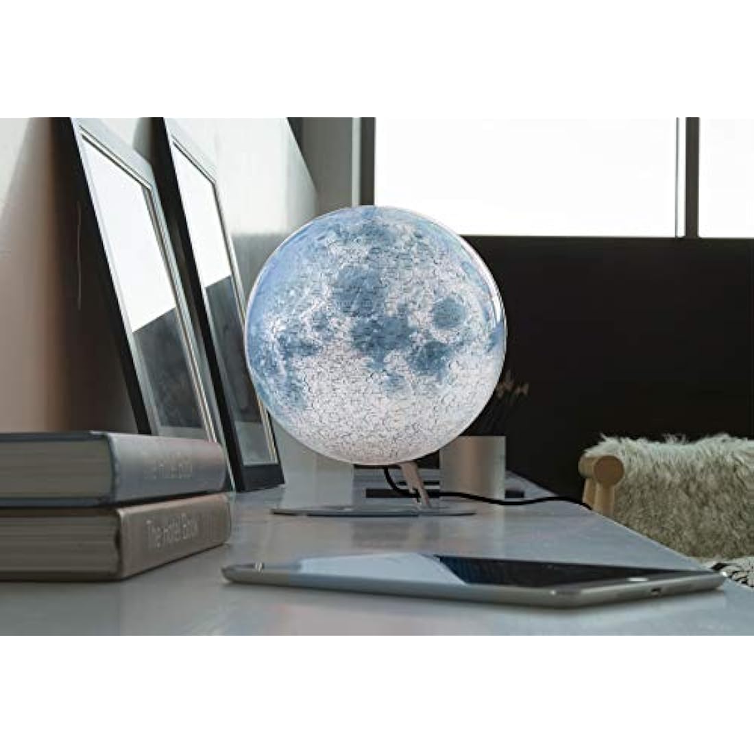 National Geographic Illuminated Moon Globe – 30 cm White Lunar Lamp