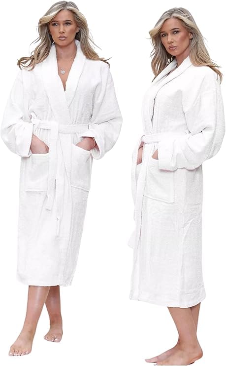 Unisex Cotton Terry Bathrobe – Soft Spa Towelling Robe