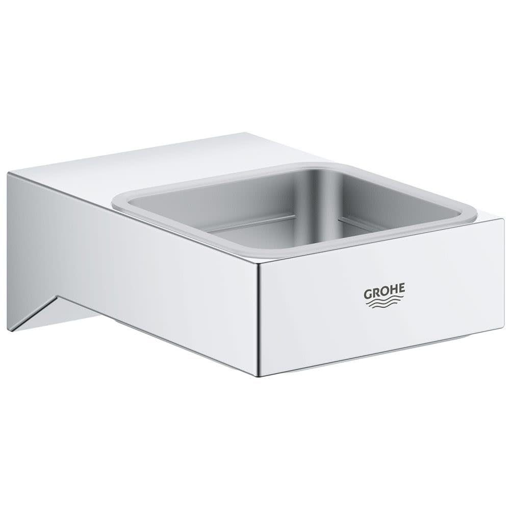 GROHE Selection Cube Holder for Soap Dish or Glass - Chrome Finish