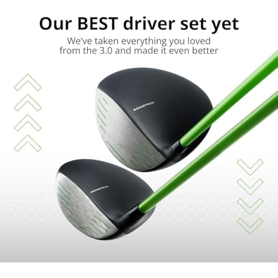 BombTech 4.0 Driver and 3 Wood Bundle | Matte Black Golf Wood Set