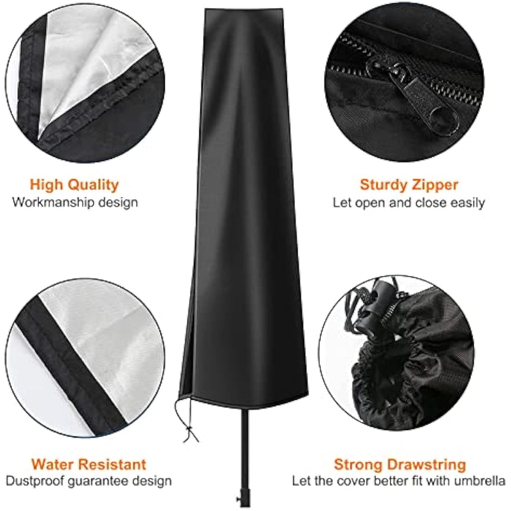 OKPOW Waterproof Parasol Cover | 600D Oxford Fabric Patio Umbrella Cover