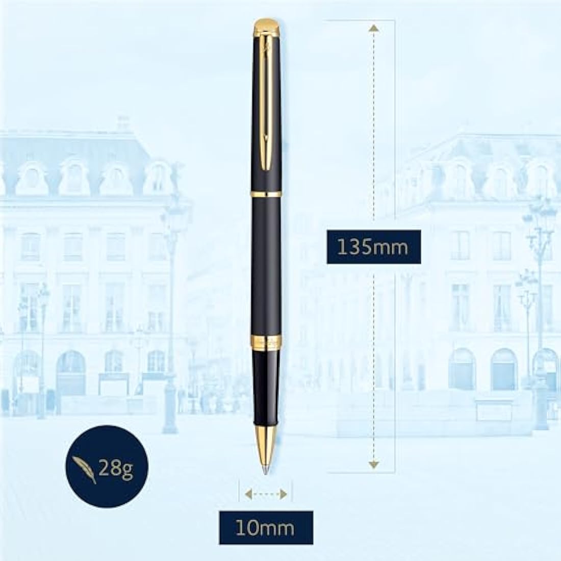 Waterman Hemisphere Rollerball Pen | Matte Black & 23k Gold Trim