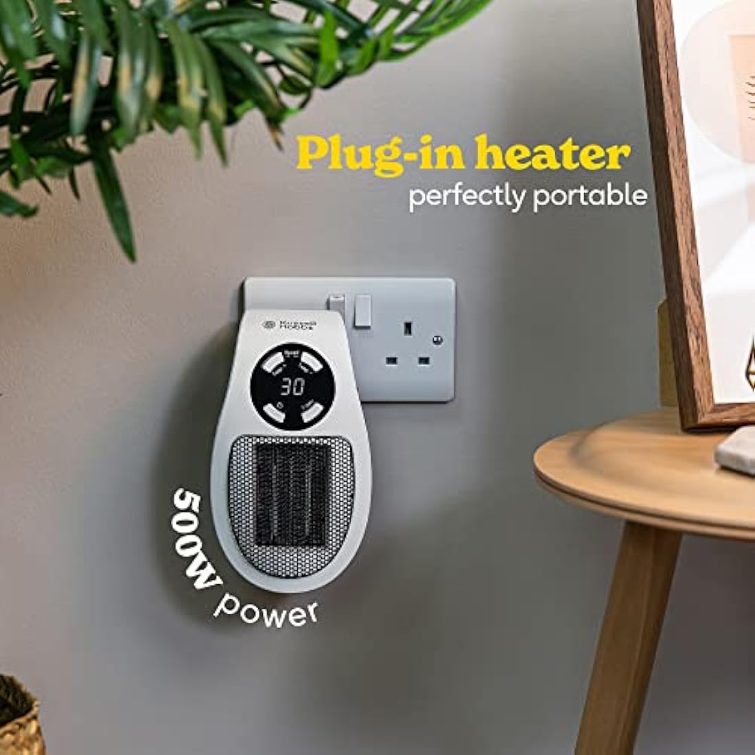 Russell Hobbs 500W Ceramic Plug-In Heater | Portable Space Heater - White