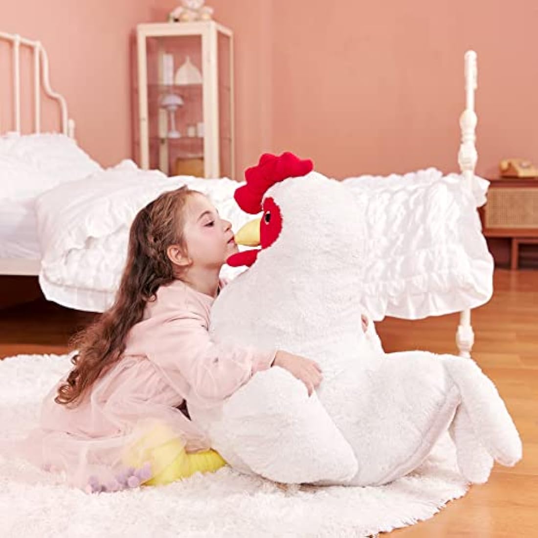 IKASA Giant Stuffed Chicken Plush Toy - 60cm Large Soft Henny Toy