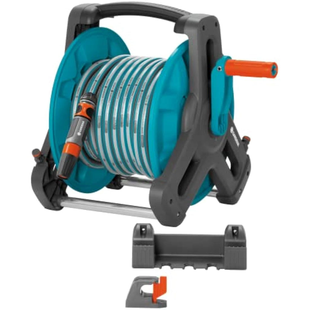 Gardena Classic Wall-Fixed Hose Reel 50 Set | 20m Hose & Spray Nozzle