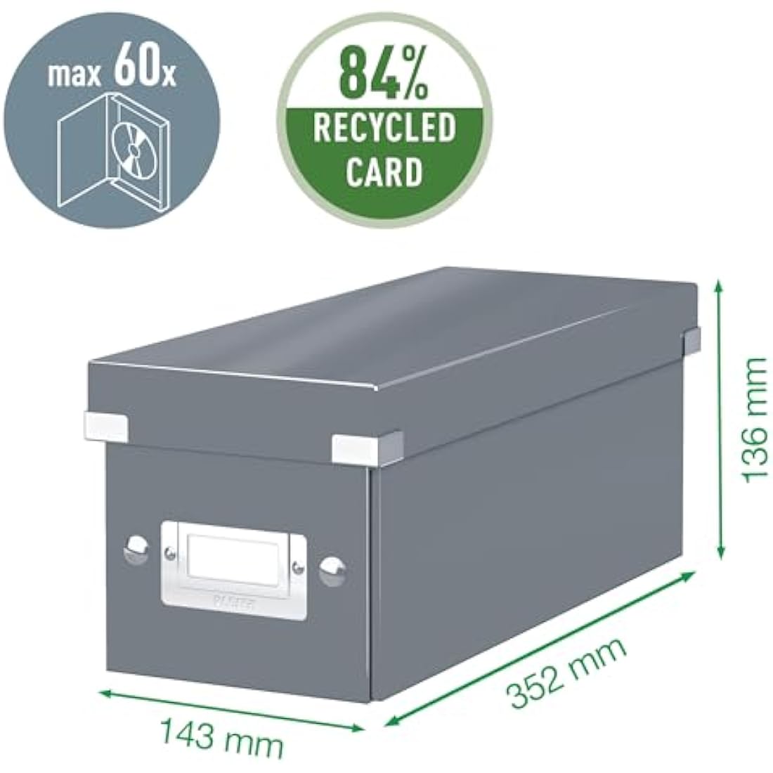 Leitz Click and Store CD Storage Box – Yellow Collapsible Media Case