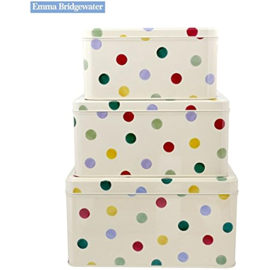 Emma Bridgewater Polka Dot Square Cake Tins – Set of 3 Kitchen Storage