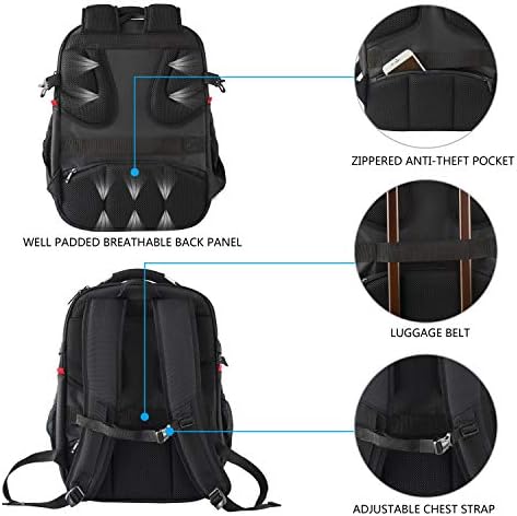 KROSER 17.3 Inch Travel Laptop Backpack – Water-Repellent RFID Bag