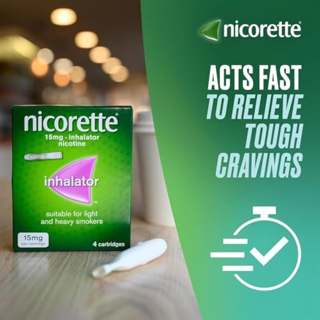 Nicorette 15mg Nicotine Inhaler – Quit Smoking Aid (36 Cartridges)
