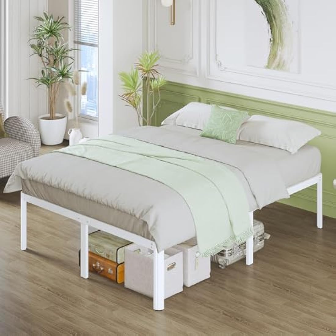 King Size Metal Bed Frame – Heavy Duty with Rounded Corners