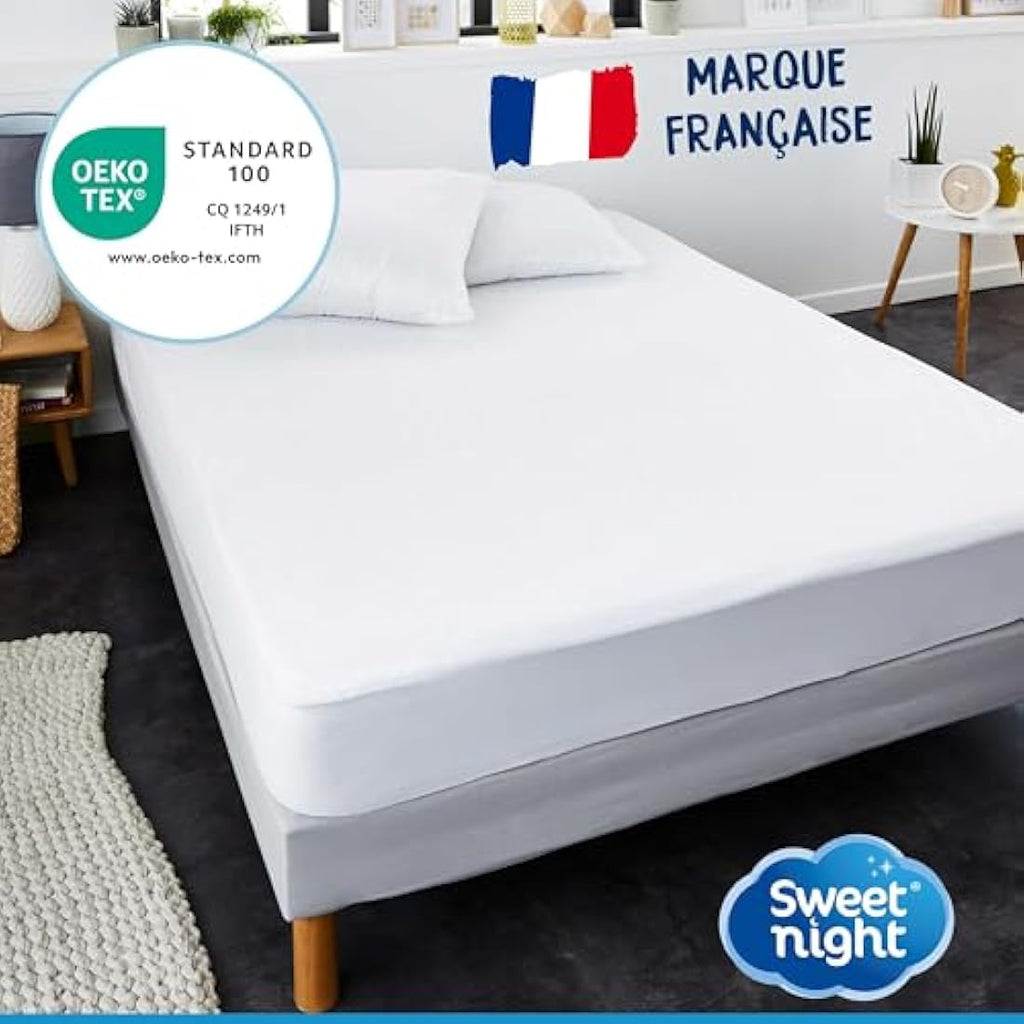 Sweet Night Waterproof Mattress Protector - Cotton Fitted Sheet - 180x200cm