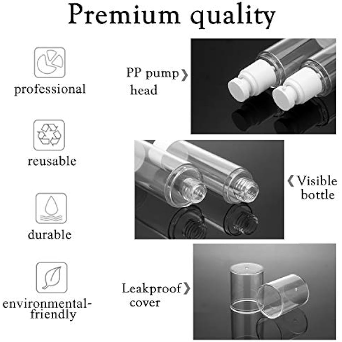 6Pcs Airless Pump Bottle – 30ml Refillable Travel Containers