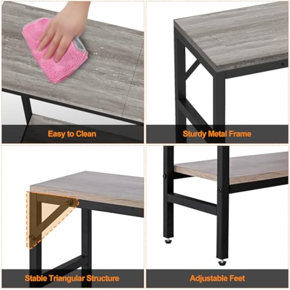 Livofloral Narrow Console Table | Industrial Wood & Metal Entryway Table