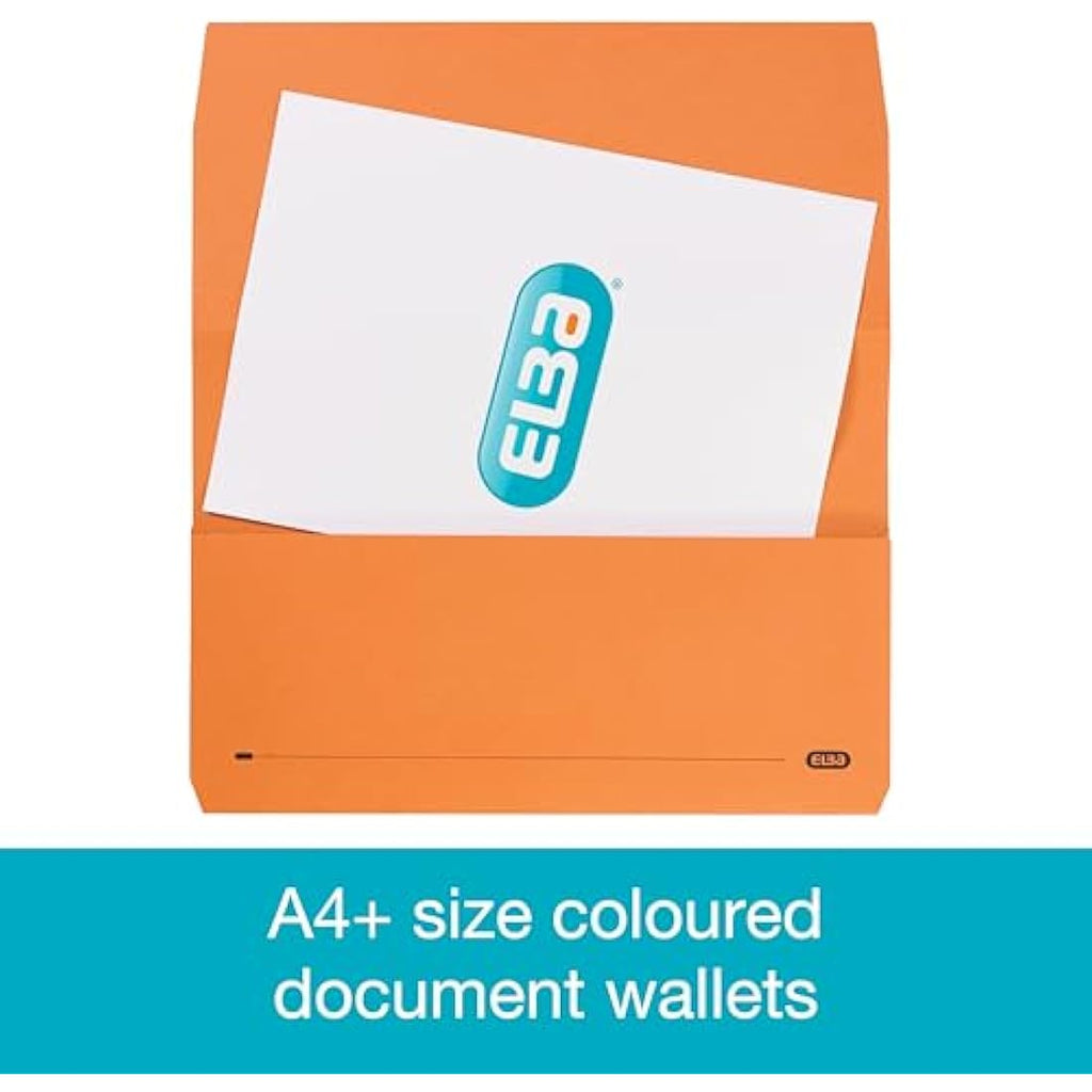 Elba Foolscap Document Wallets – Assorted Colours – Pack of 10