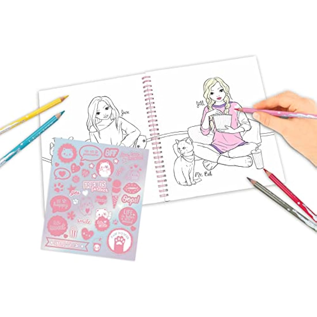 TOPModel Cutie Star Colouring Book Set – Fashion Design with Stickers