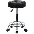 KKTONER Round Rolling Stool - Adjustable PU Leather Swivel Salon Chair