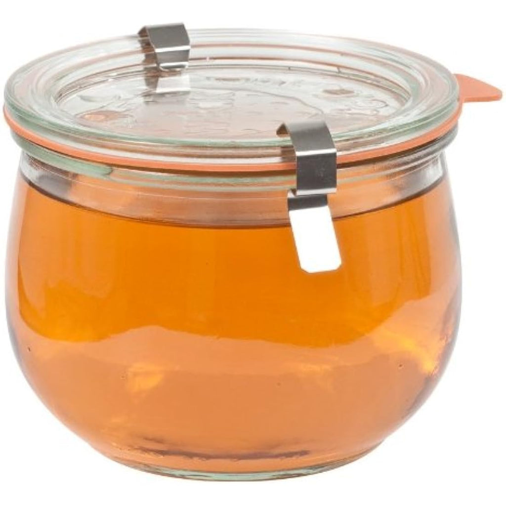 Weck 744 Tulip Jars – Set of 6 German Glass Preserving Jars, 580ml