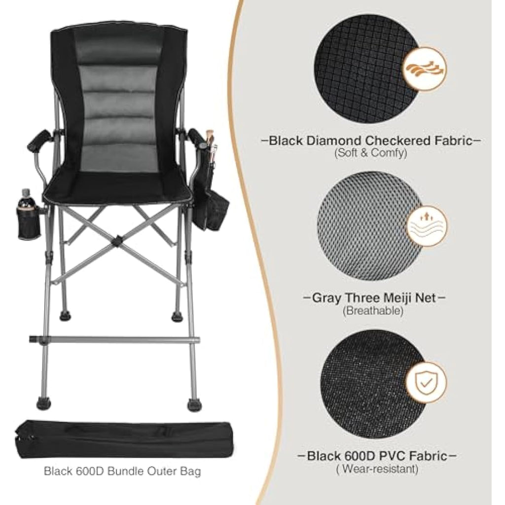 REDCAMP Tall Folding Director Chair with Footrest | Heavy Duty 300 lbs