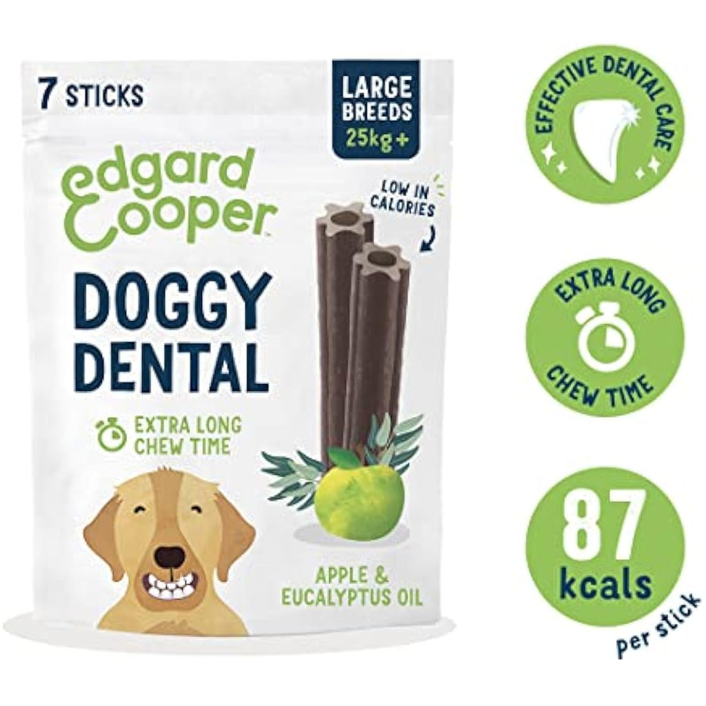 Edgard & Cooper Dog Dental Sticks | Eucalyptus & Apple | 56 Pack