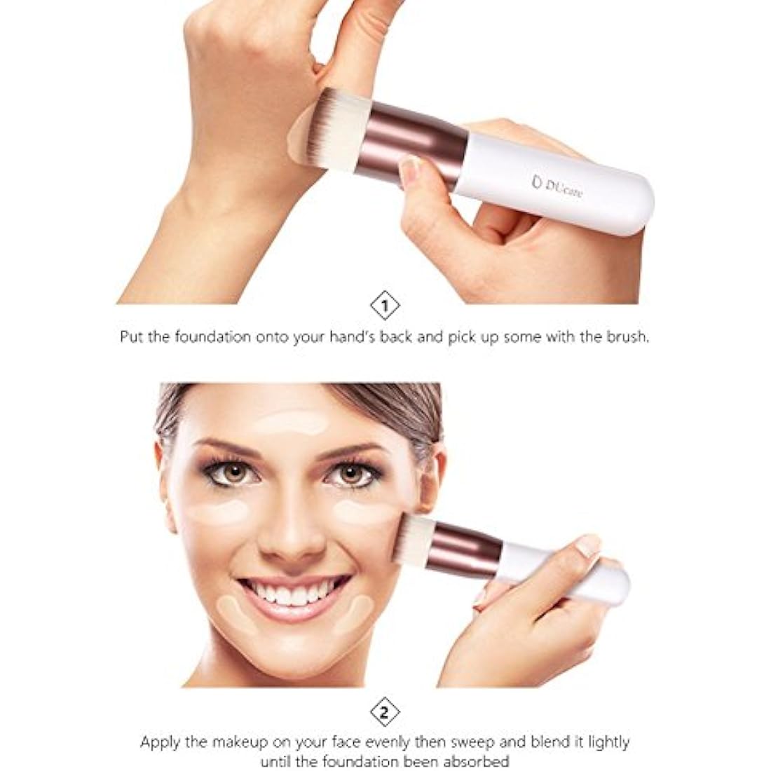 DUcare Kabuki Foundation Brush - Flat Top Synthetic Makeup Brush