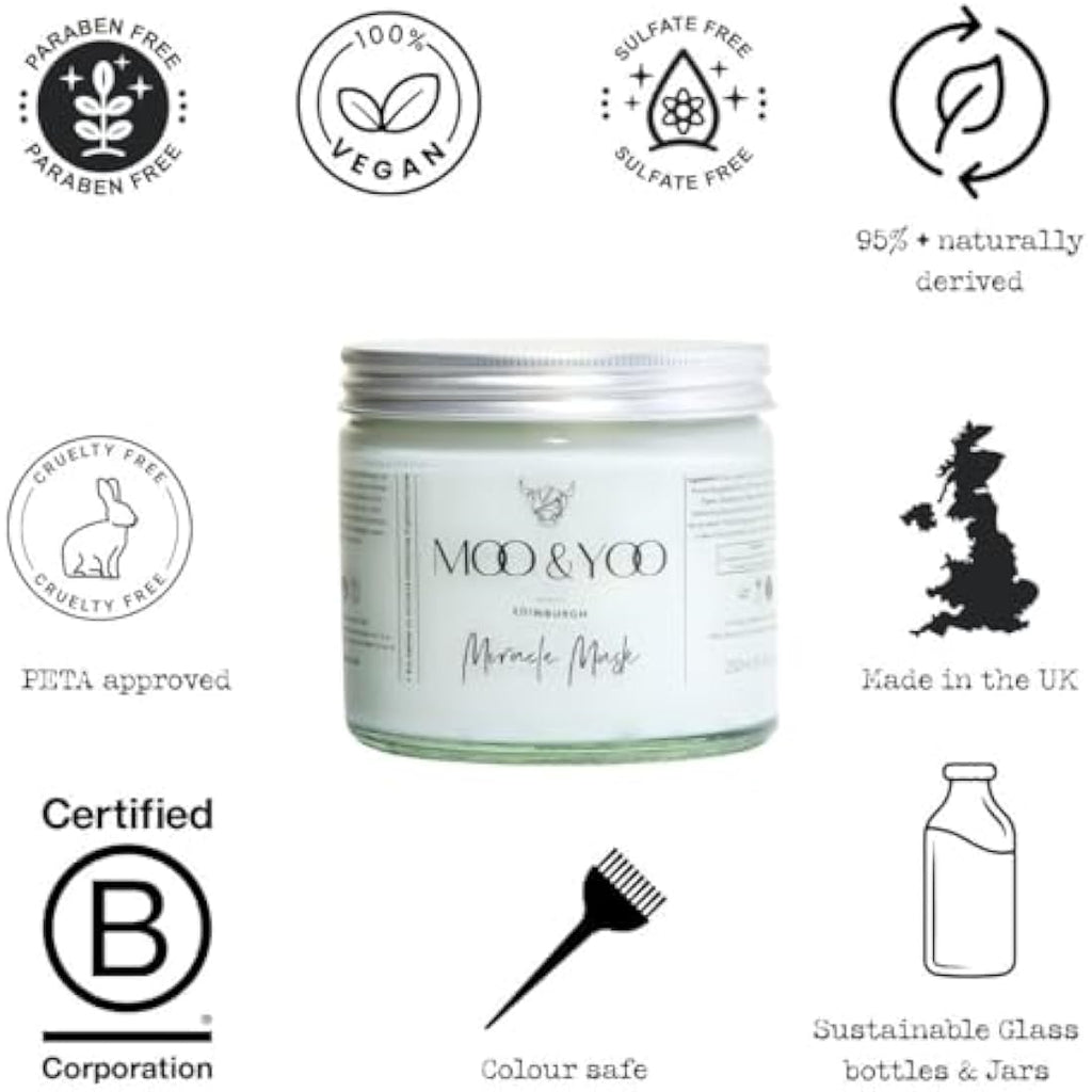 Moo & Yoo Miracle Hair Mask – Vegan Marula Oil Treatment for Dry Hair