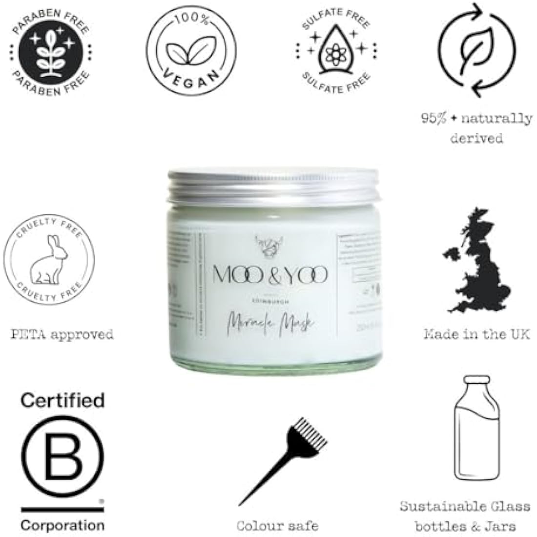 Moo & Yoo Miracle Hair Mask – Vegan Marula Oil Treatment for Dry Hair