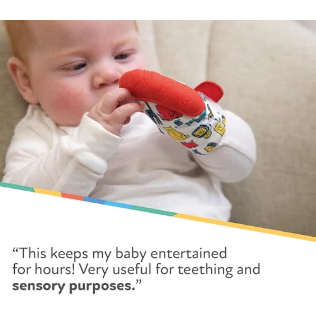 Nuby Teething Mitt – Red Monkey Silicone Teether for Sore Gums
