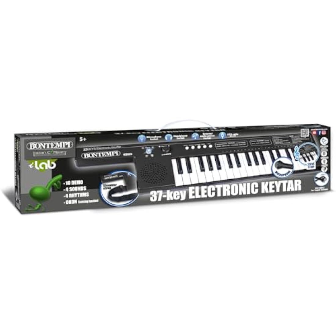 Bontempi Electronic Keytar – 37 Keys Portable Keyboard with Strap