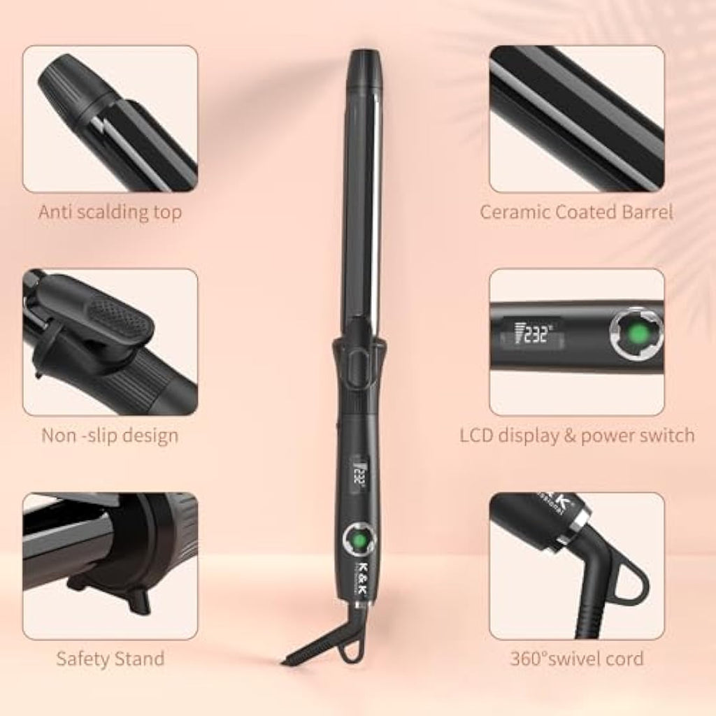 Jolof Store 25mm Ceramic Titanium Hair Curling Wand | 50-230°C