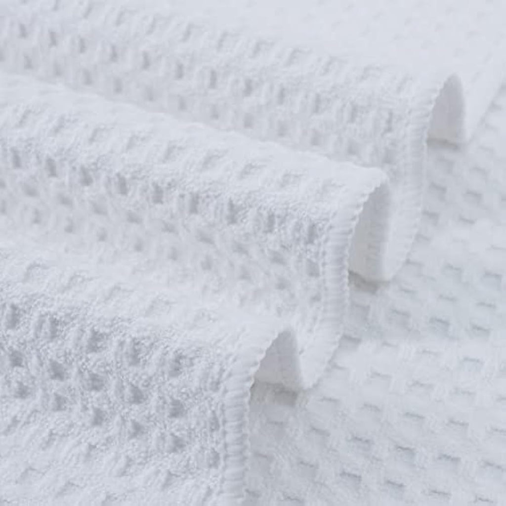 Polyte Microfiber Kitchen Dish Towels - Waffle Weave White, 18 Pack