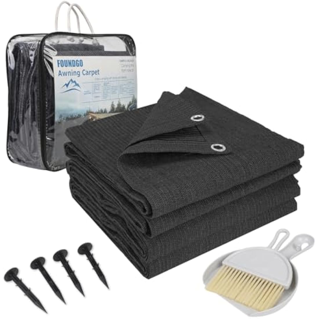 FoundGo Awning Carpet | 280g/m² HDPE Breathable Camping Rug with Bag