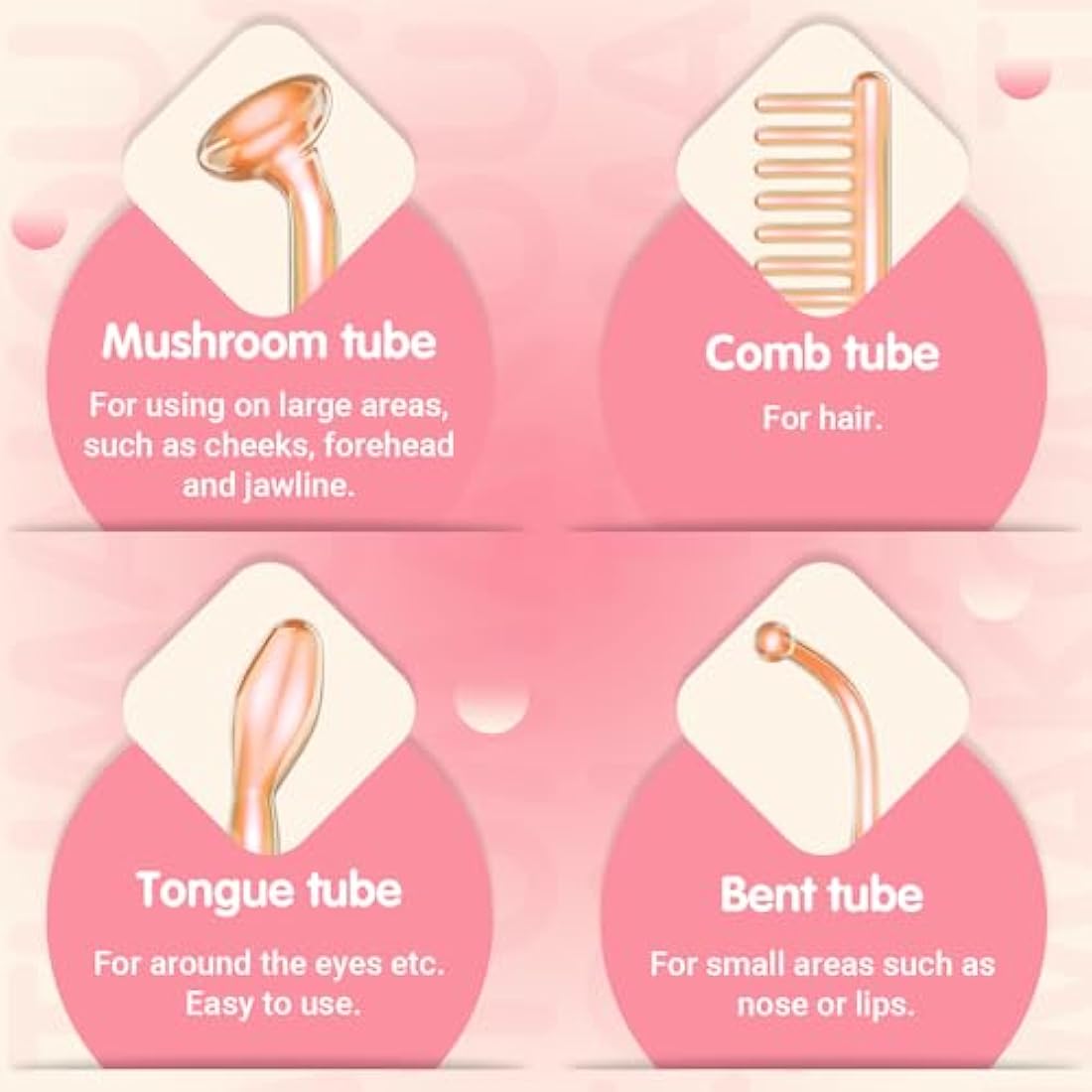 TUMAKOU High Frequency Facial Machine – Neon Skin Therapy Wand with 4 Tubes