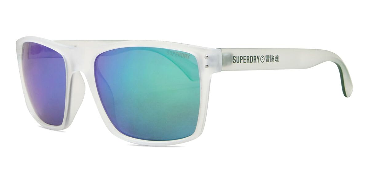 Superdry Kobe 183 Rectangle Sunglasses - Matte Crystal Green Mirrored