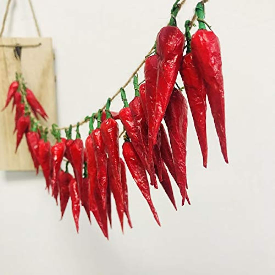 Artificial Red Chili Garland – 24 Inch Fake Pepper Wreath 2pcs